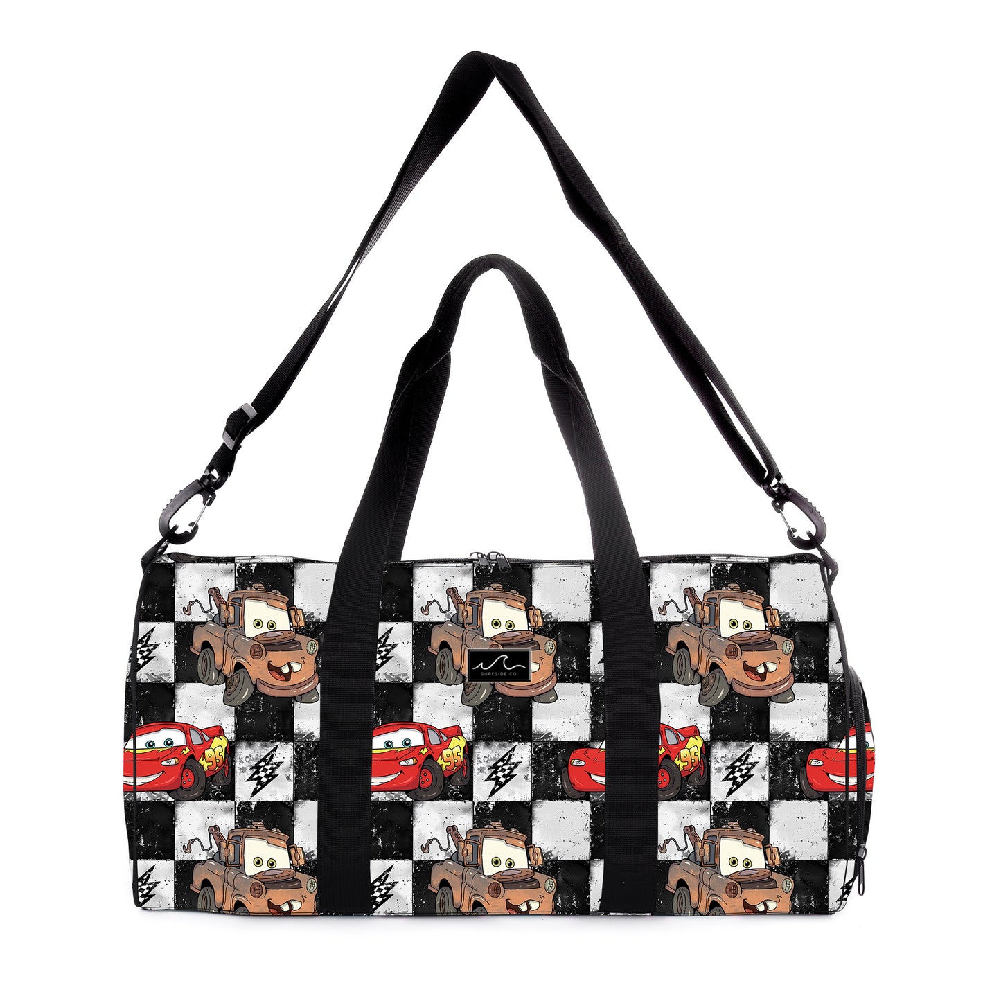 NEW! Checkered Cars Jam Duffle/Weekender Bag
