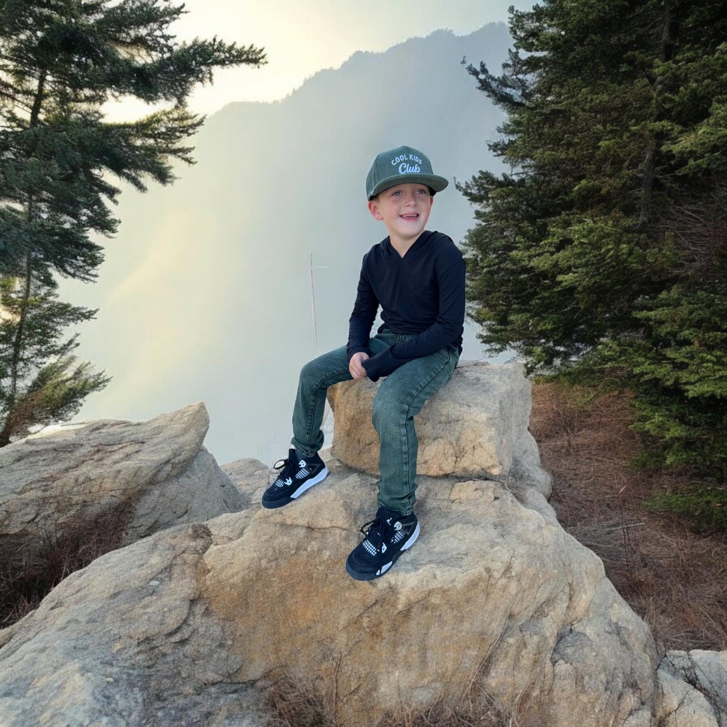 DOORBUSTER- Olive 'Cool Kids Club' Corduroy Snap Back