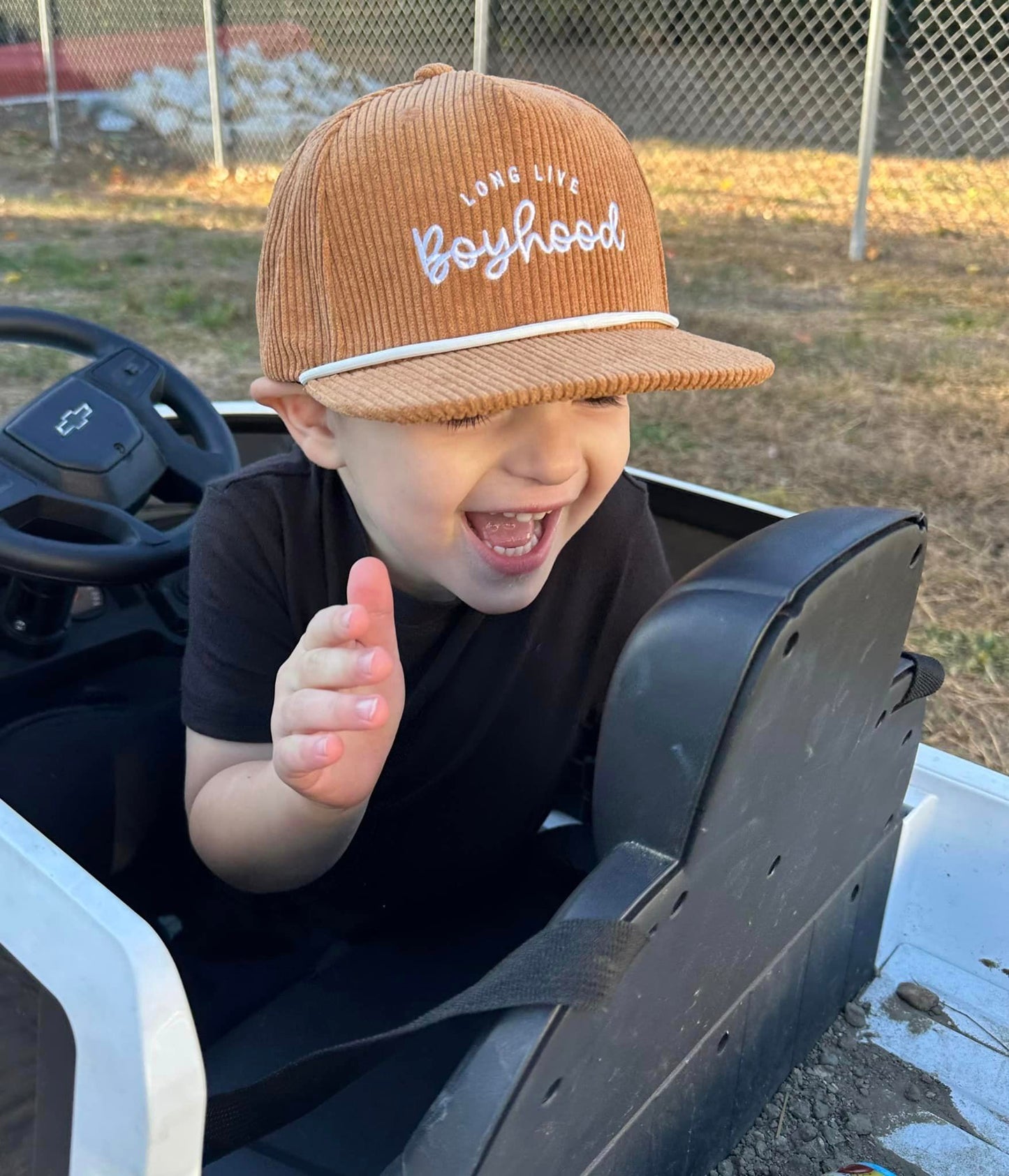 DOORBUSTER- Tan 'Long Live Boyhood' Corduroy Snap Back