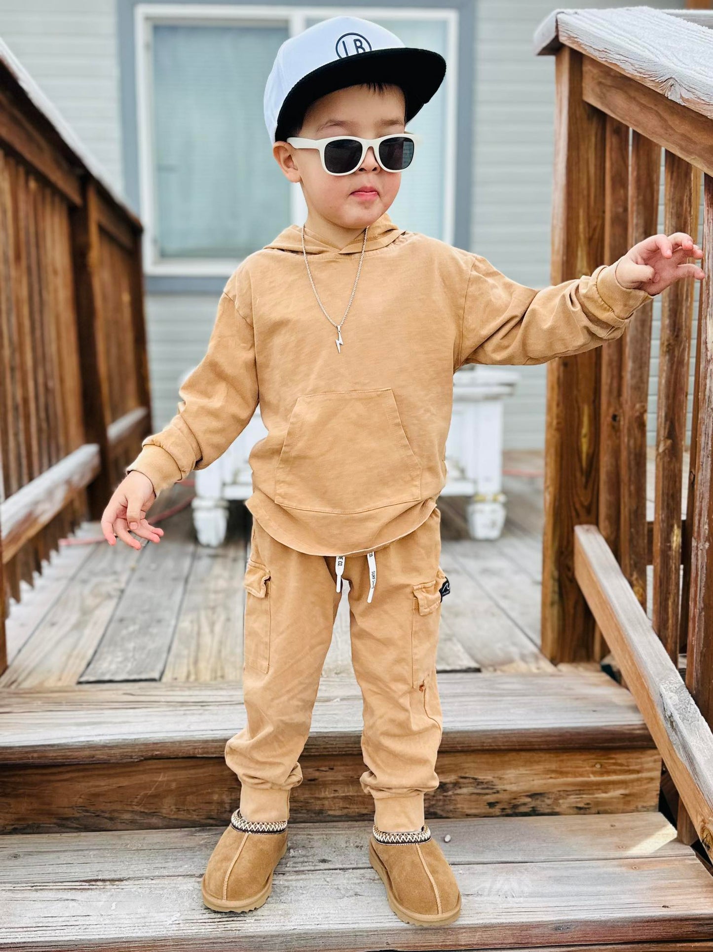 NEW! Tan Acid Wash Cargo Daywear