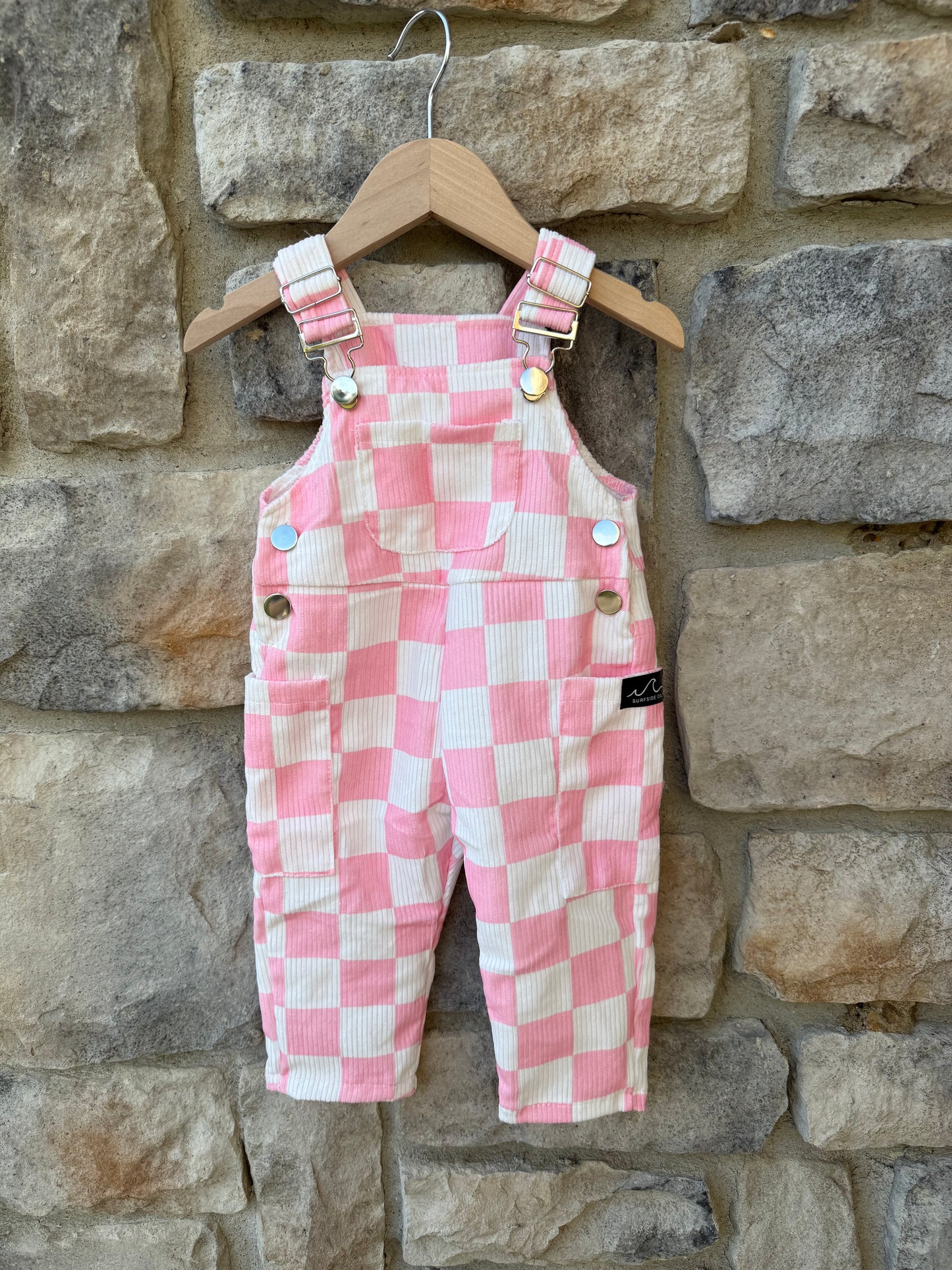 NEW! Pink Checks Overalls