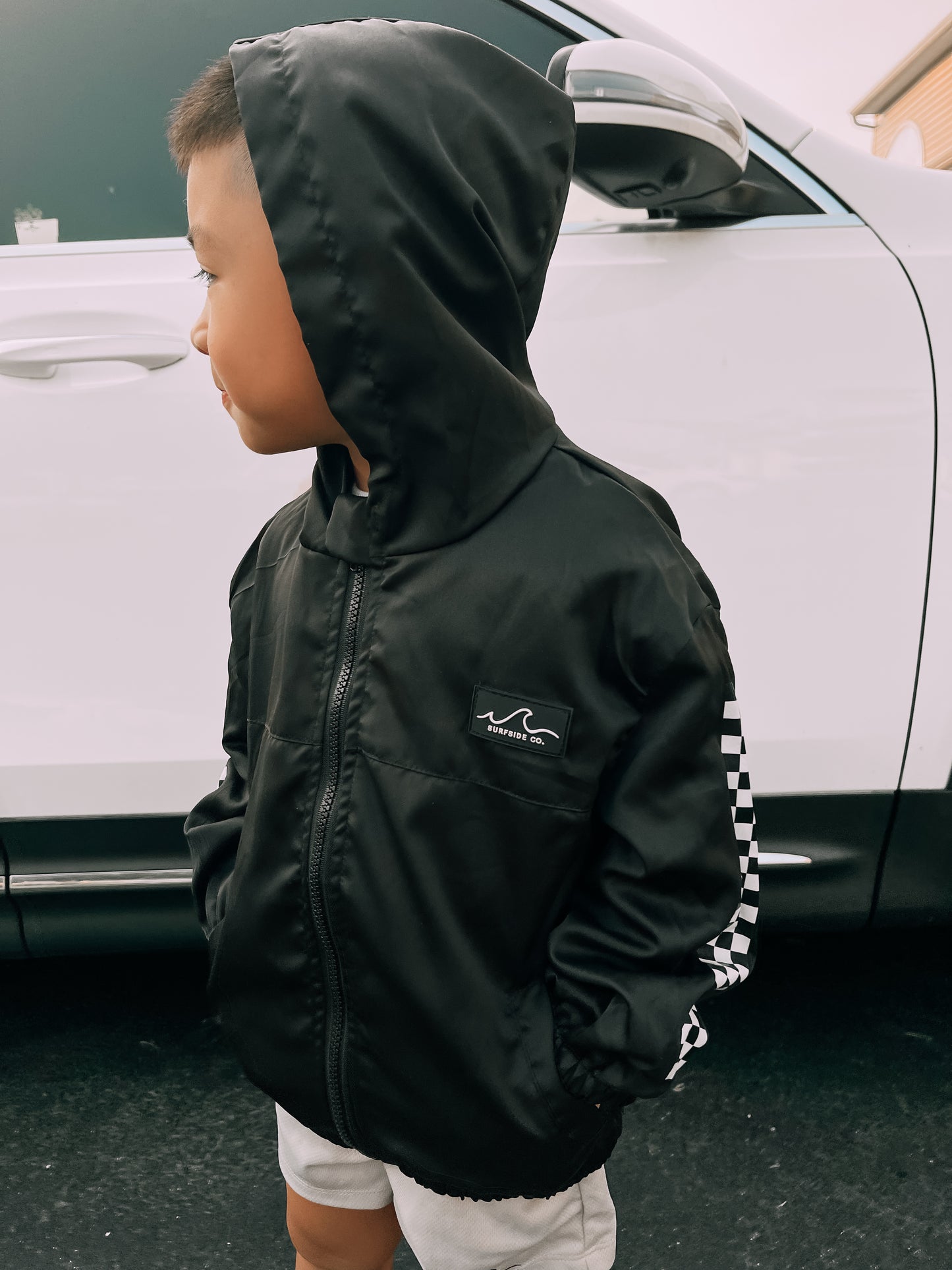Black Check Windbreaker