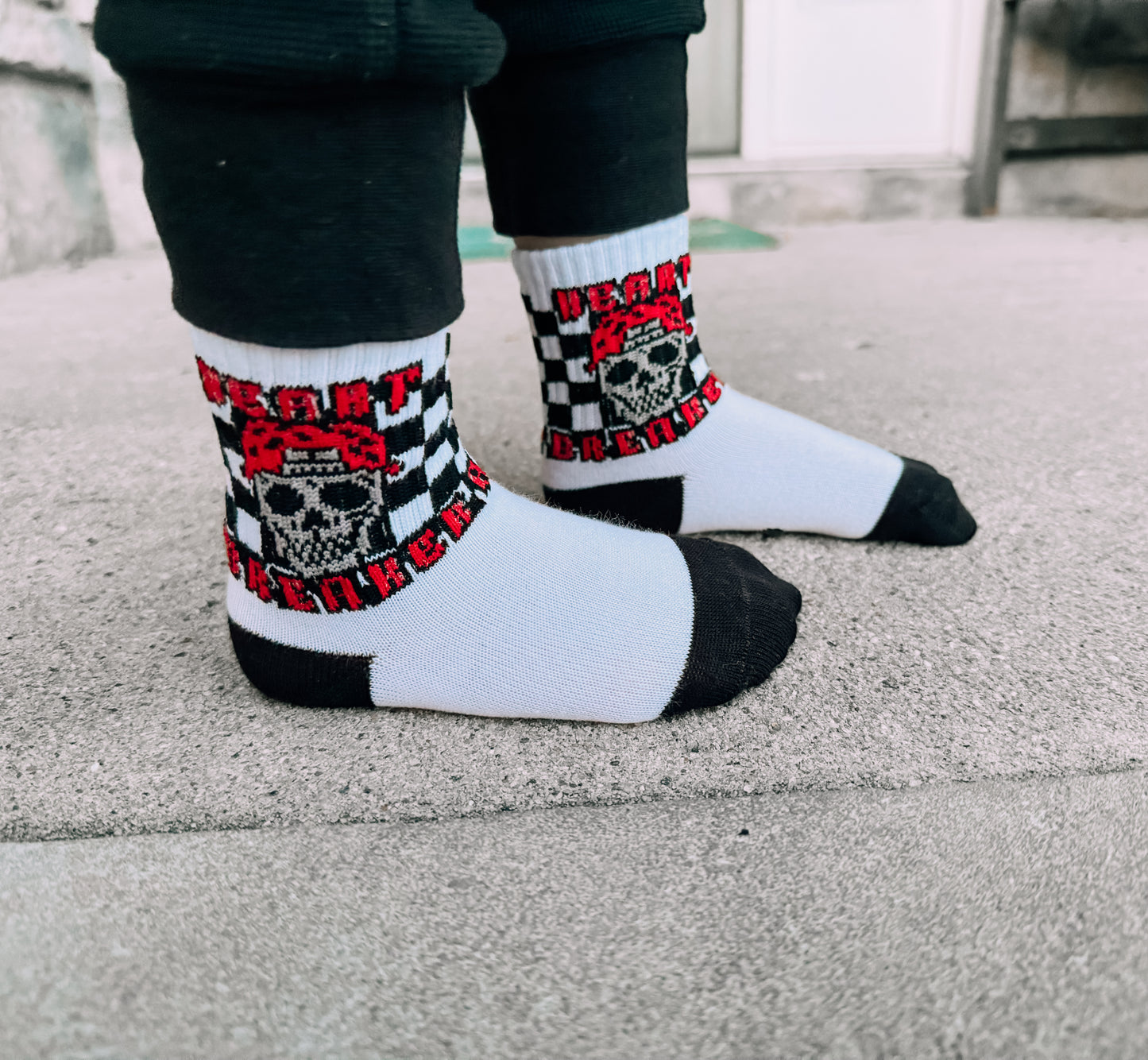 Heart Breaker Skull Socks