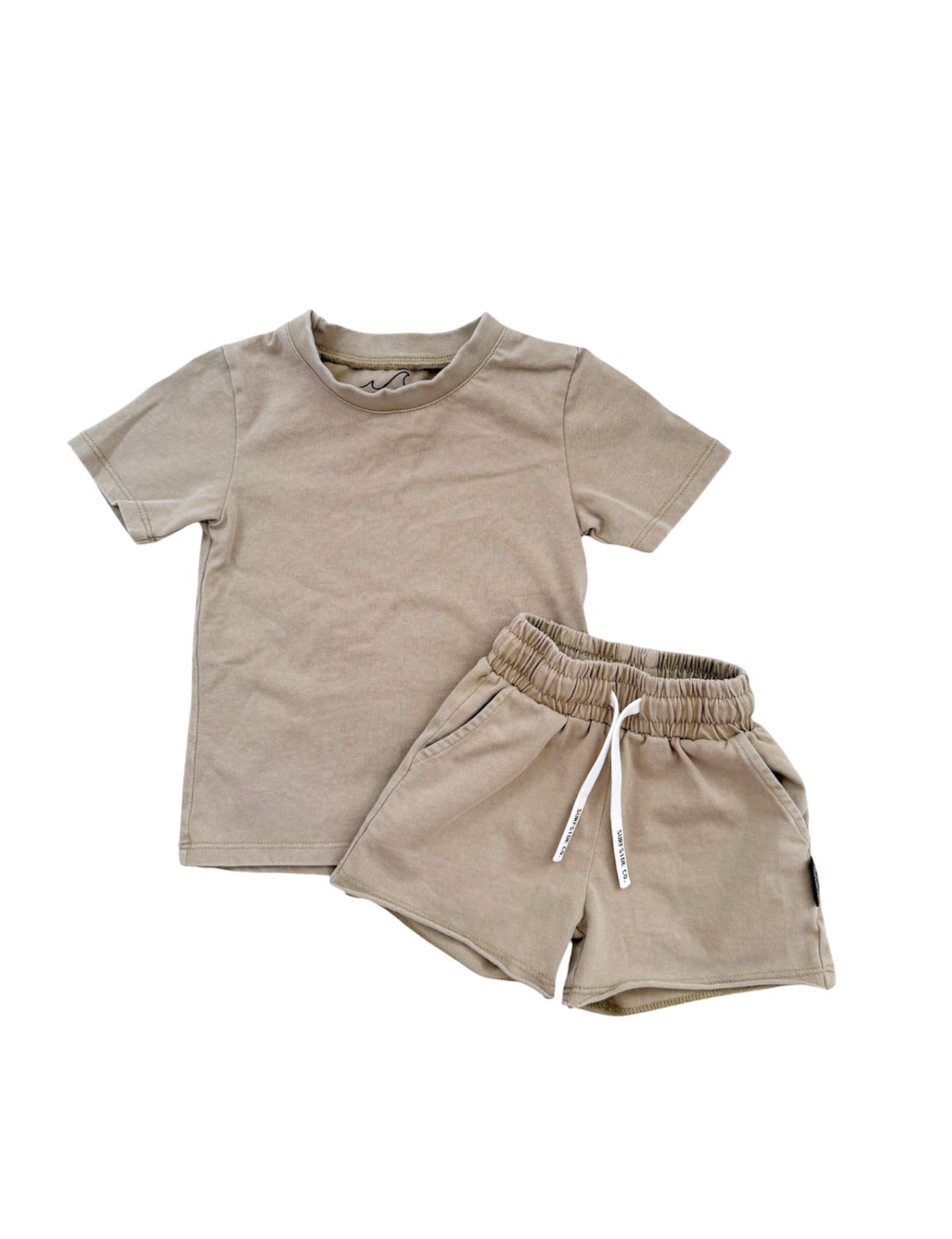 NEW! Tan Acid Wash Lounge Set