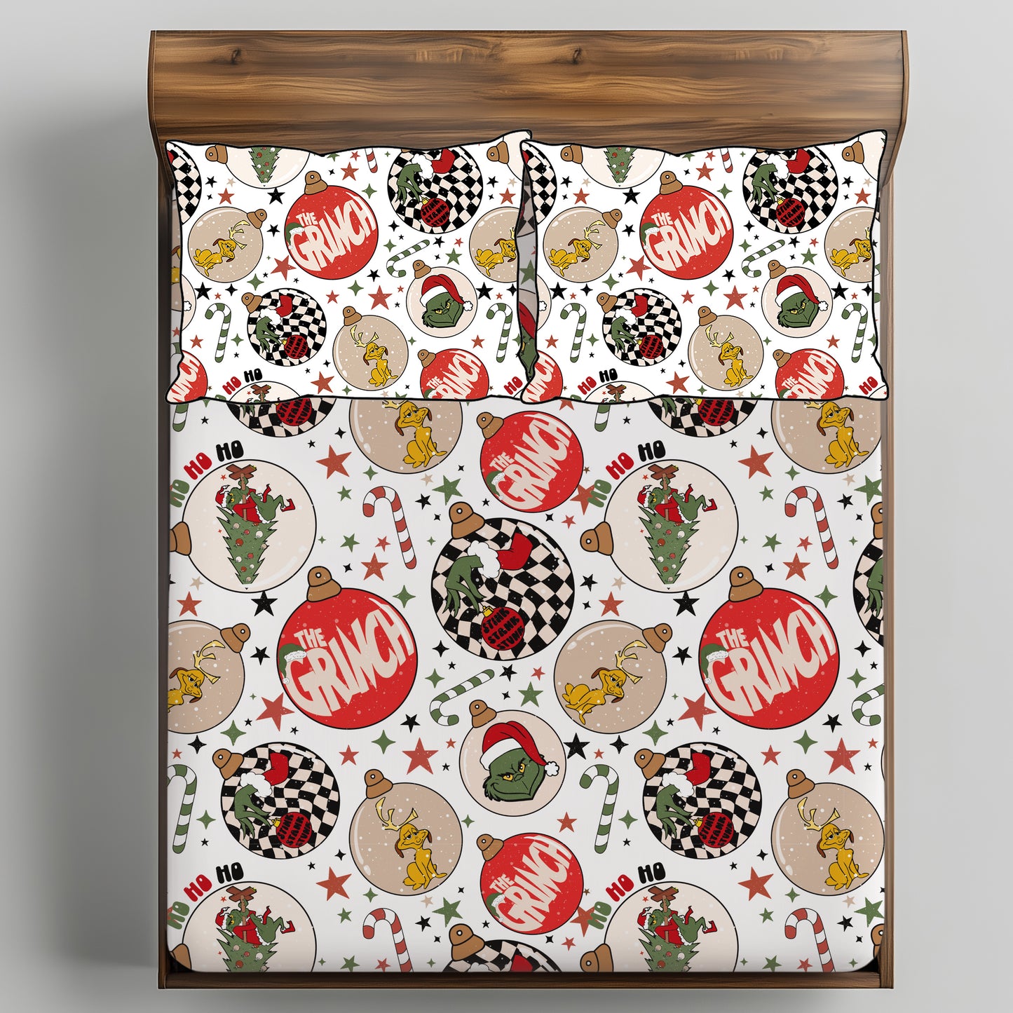 NEW! BEDDING- GRINCH ORNAMENTS SHEETS