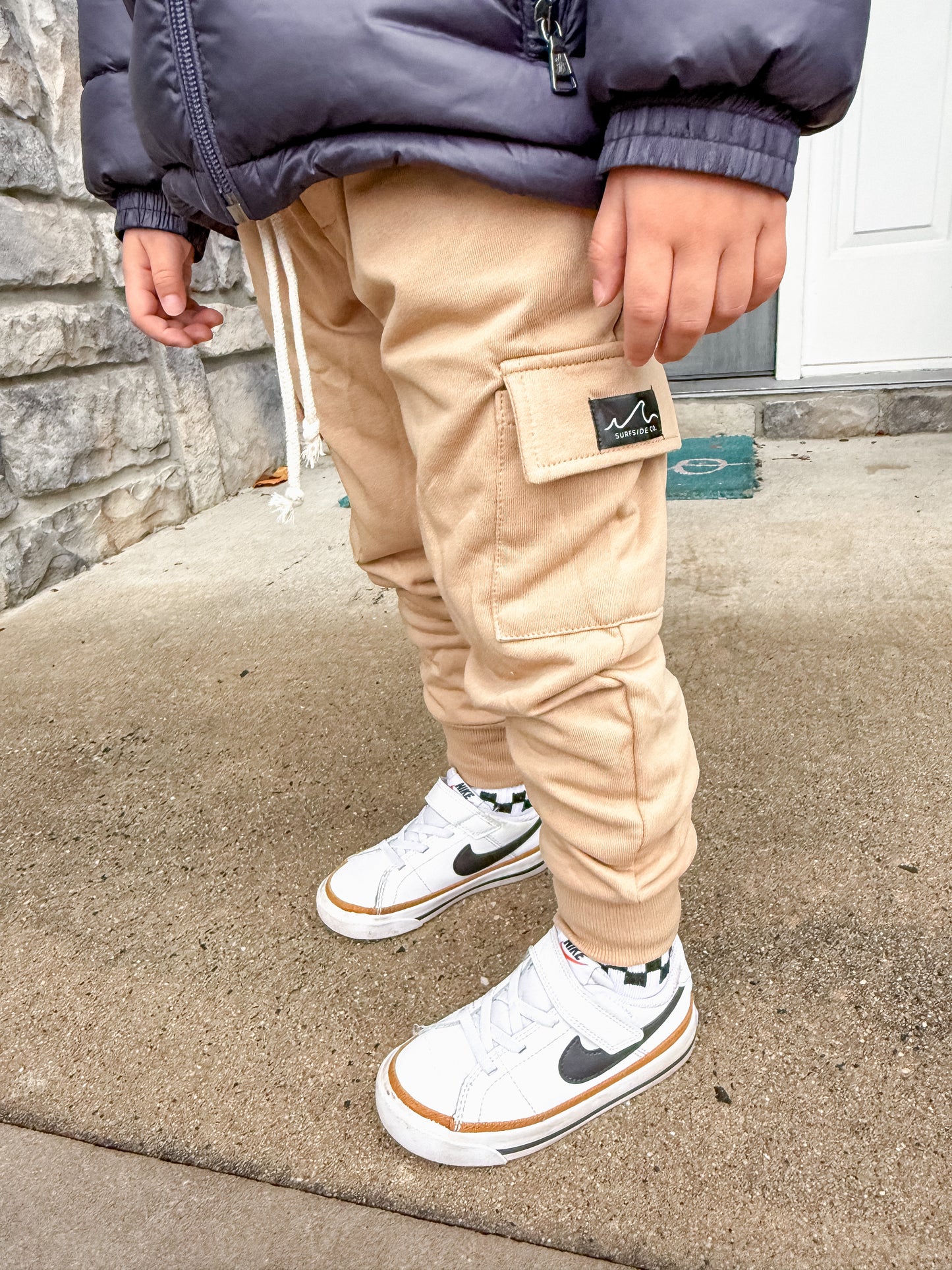 TAN Cargo Jogger Sweatpants