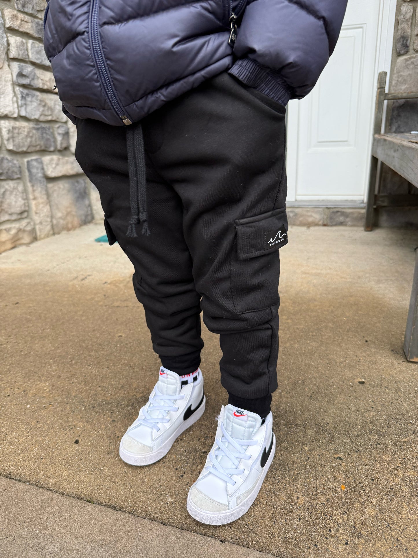 NEW! Black Cargo Jogger Sweatpants