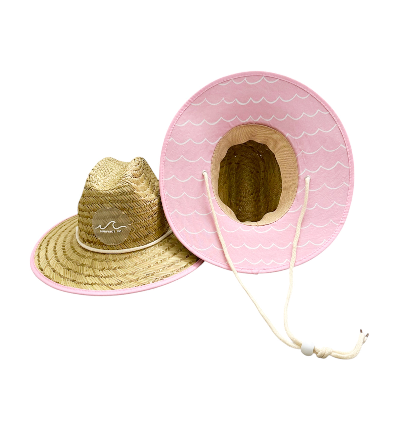 NEW! Pink Waves Straw Hat