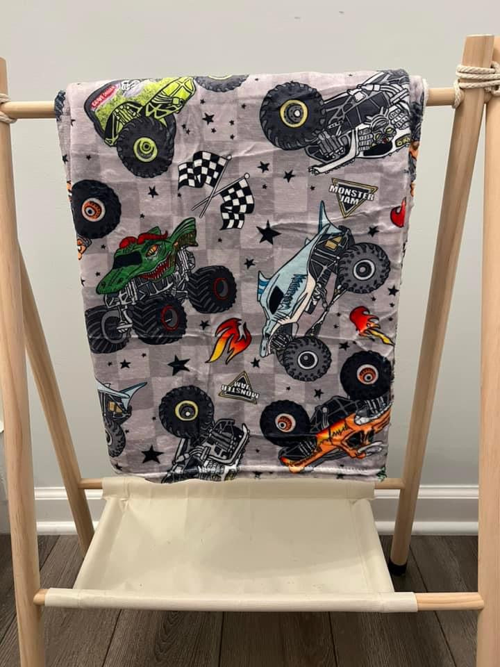 Checkered Monster Jam Blanket