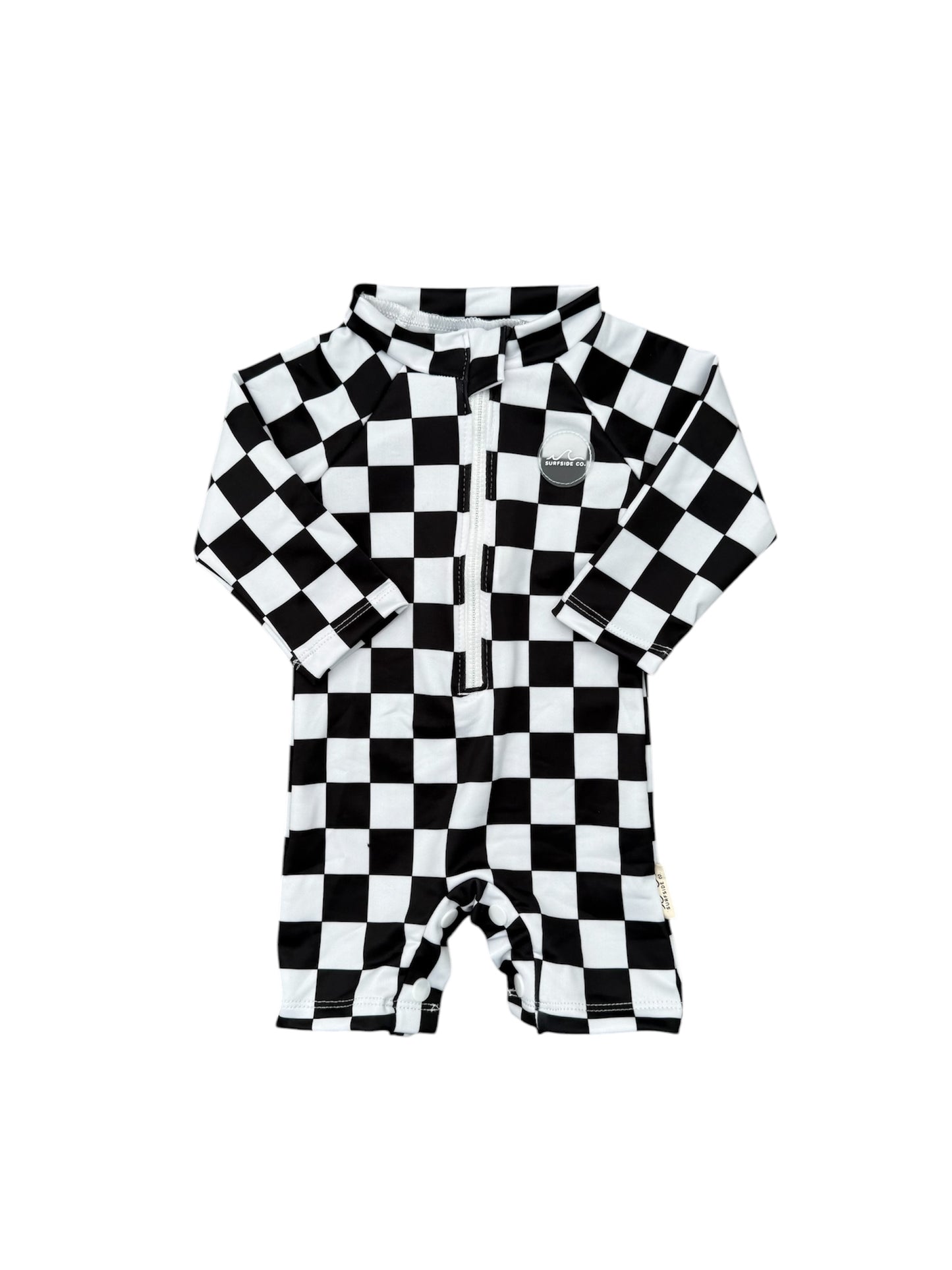 NEW! B/W Check Swim Romper