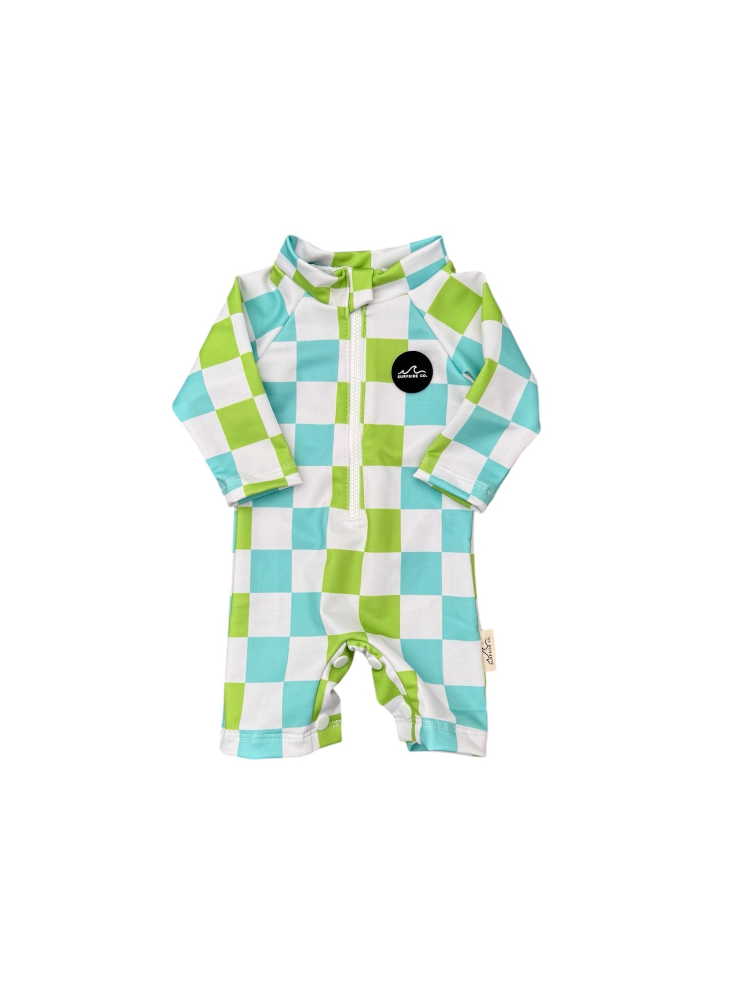 NEW! Neon Checks Swim Romper