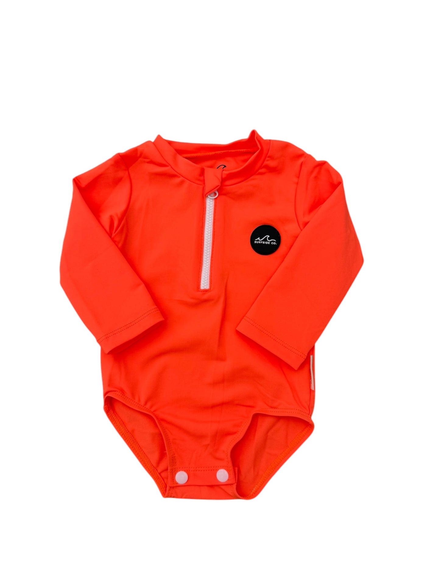 NEW! Sunset (Neon Orange) Elevated Girl Swim Romper