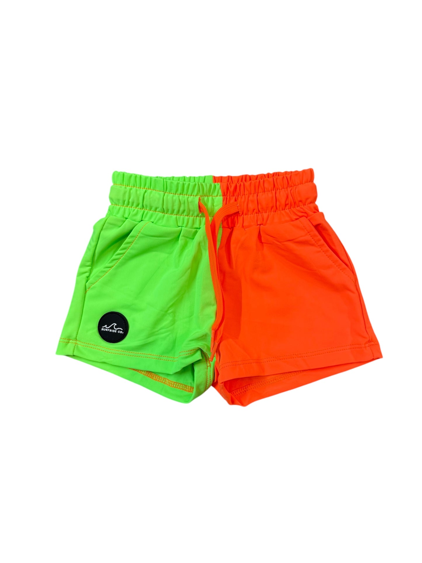 NEW! Two Tone Neon Orange/Neon Green Elevated Hybrid Swim
