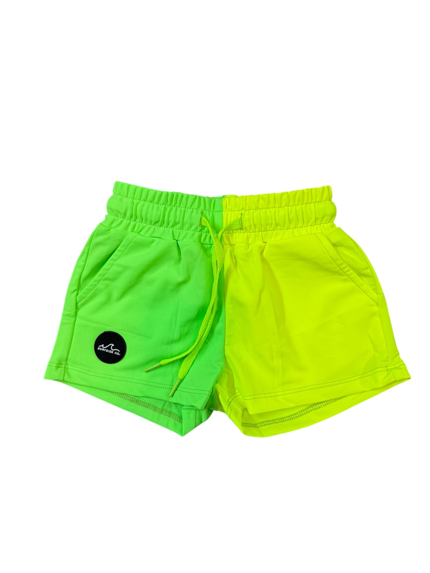 NEW! Two Tone Neon Green/Neon Yellow Elevated Hybrid Swim