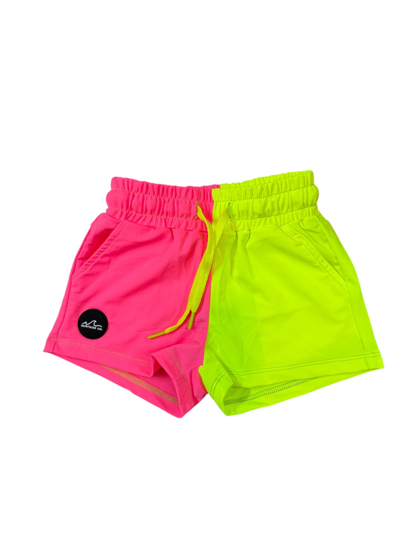 NEW! Two Tone Neon Yellow/Neon Pink Elevated Hybrid Swim