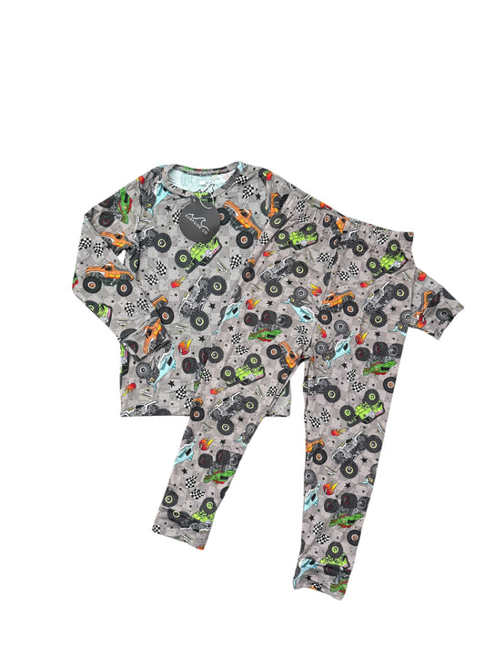 Checkered Monster Jam Long Sleeve Bamboo PJ