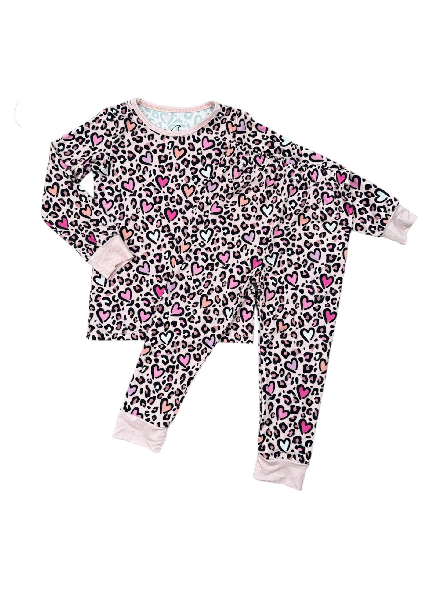 NEW! Valentines Leopard Hearts Bamboo PJ