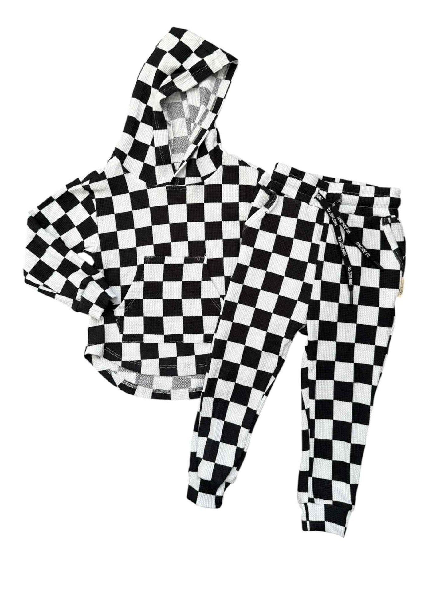 NEW! B/W Checks Waffle Set