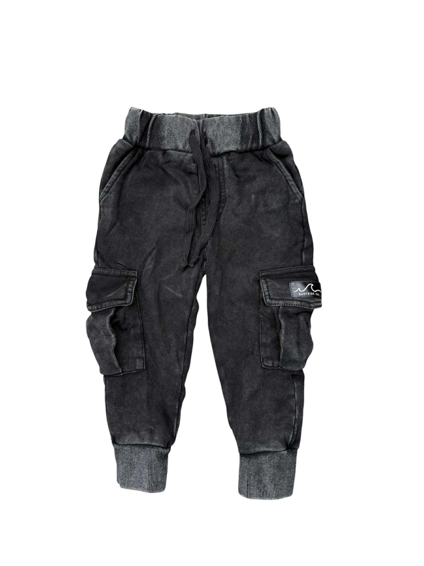 NEW! Black Acid Wash Jogger Sweatpants