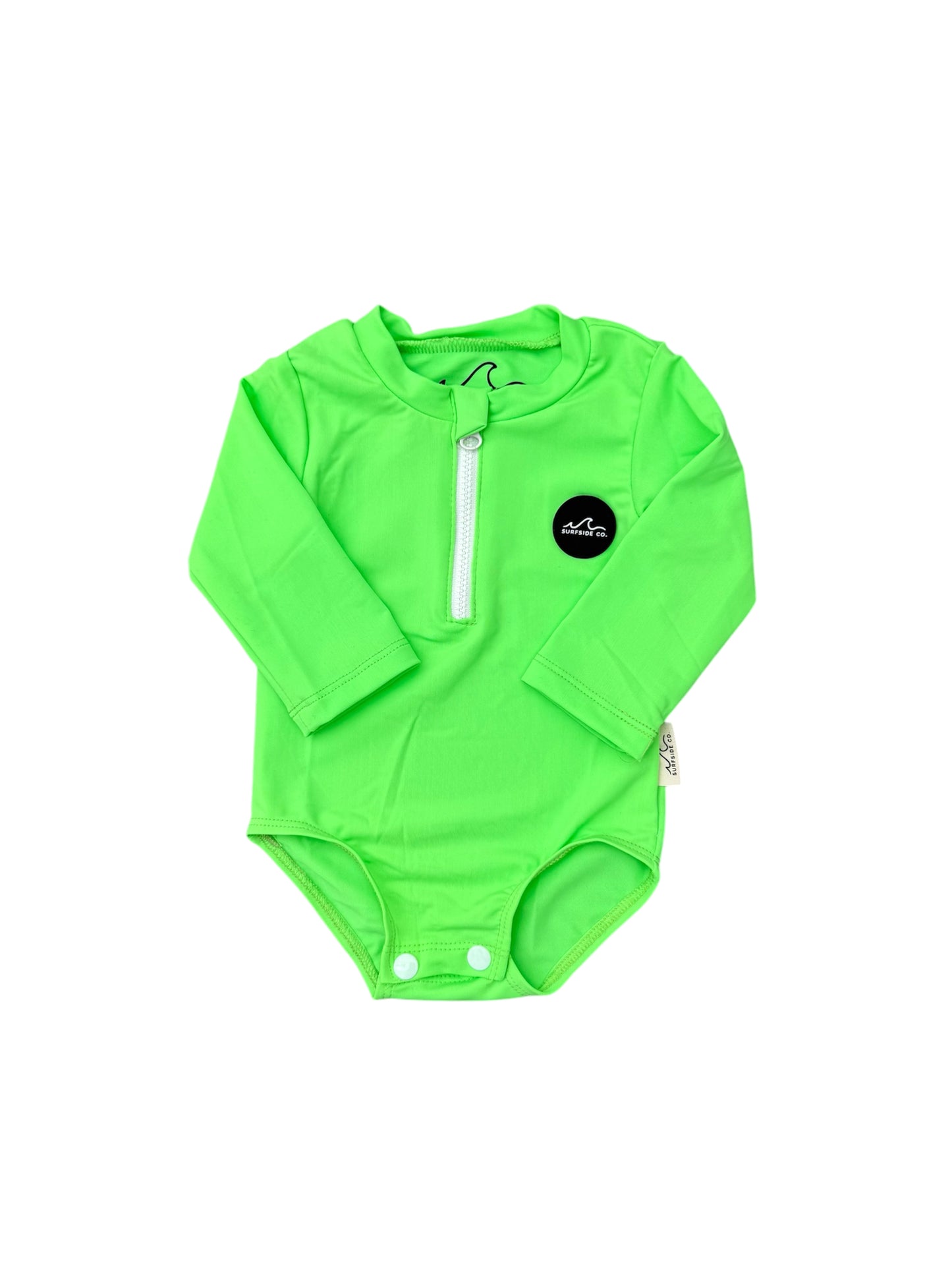 NEW! Neon Green Elevated Girl Swim Romper