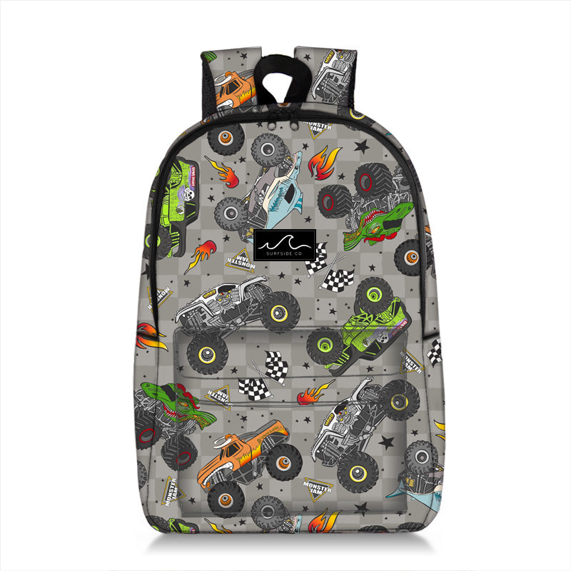 monsters backpack NEW! Checkered Monster Jam Backpack – surfsideco