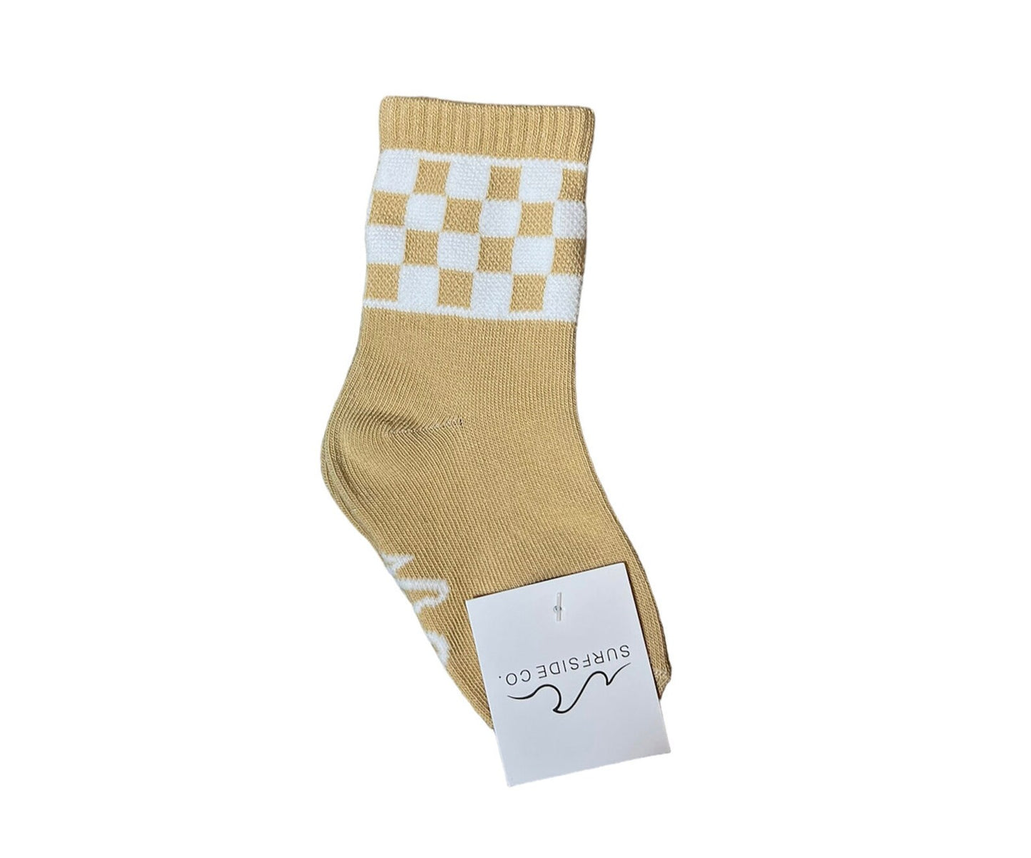 Tan Checkerboard Socks