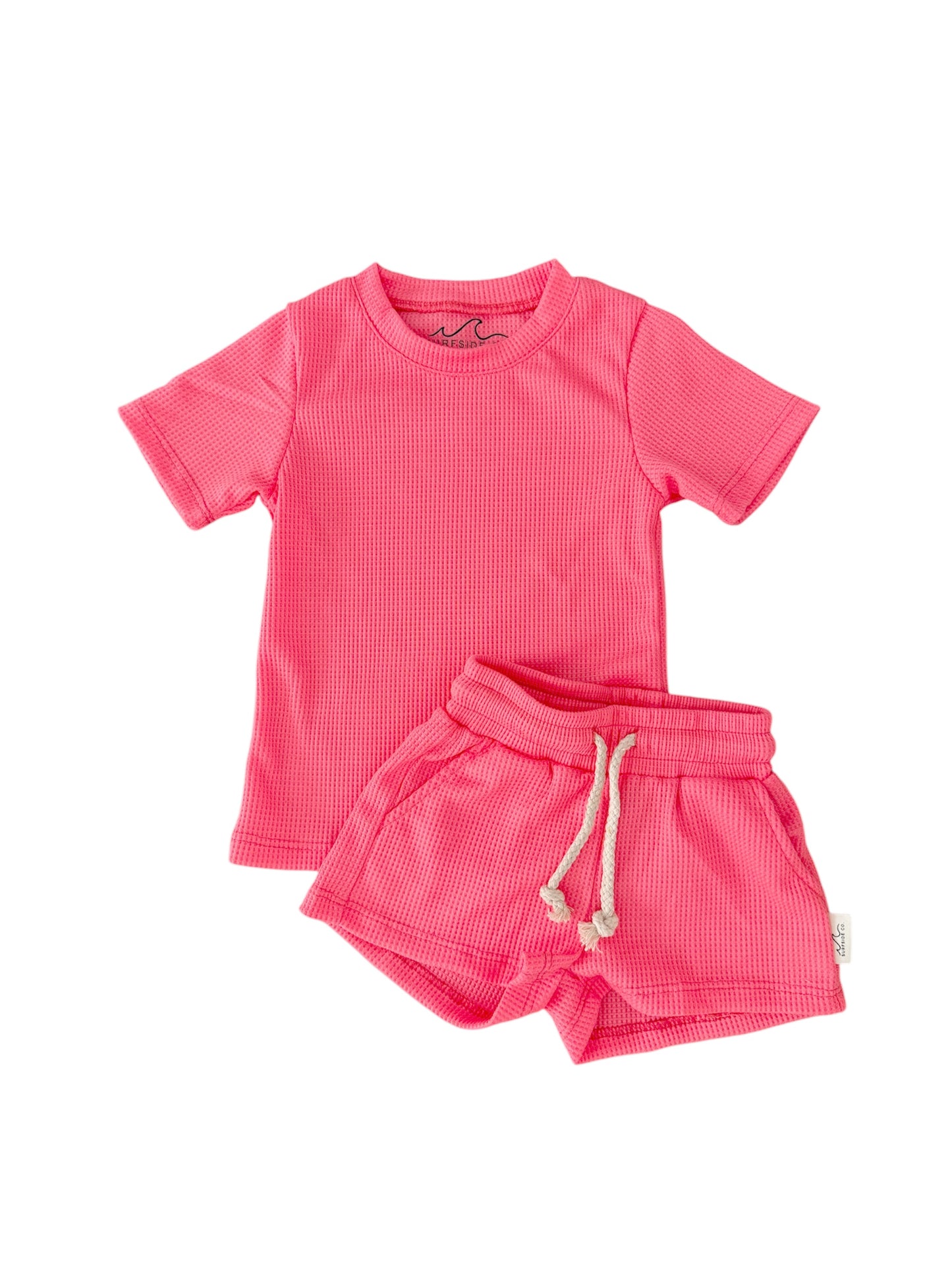Neon Pink Waffle Lounge Set