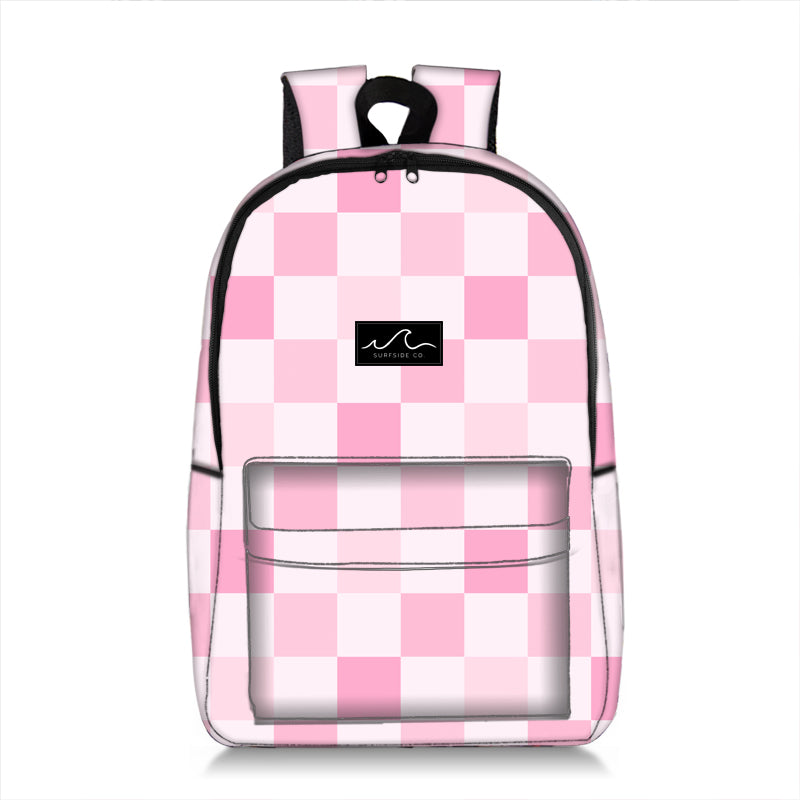 NEW! Pink Check Backpack
