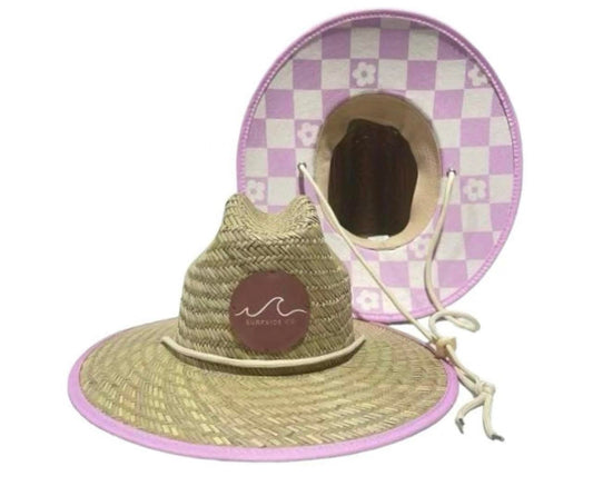 Purple Daisy Straw Hat