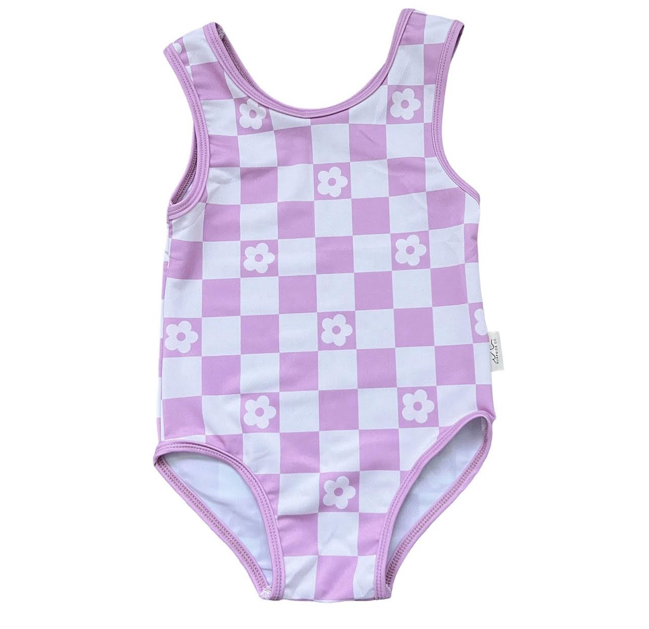 Purple Daisy One Piece Swim