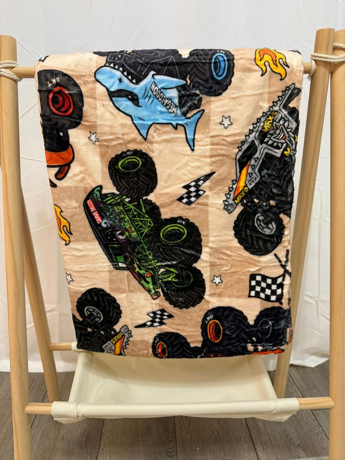 NEW! Tan Monster Jam Blanket