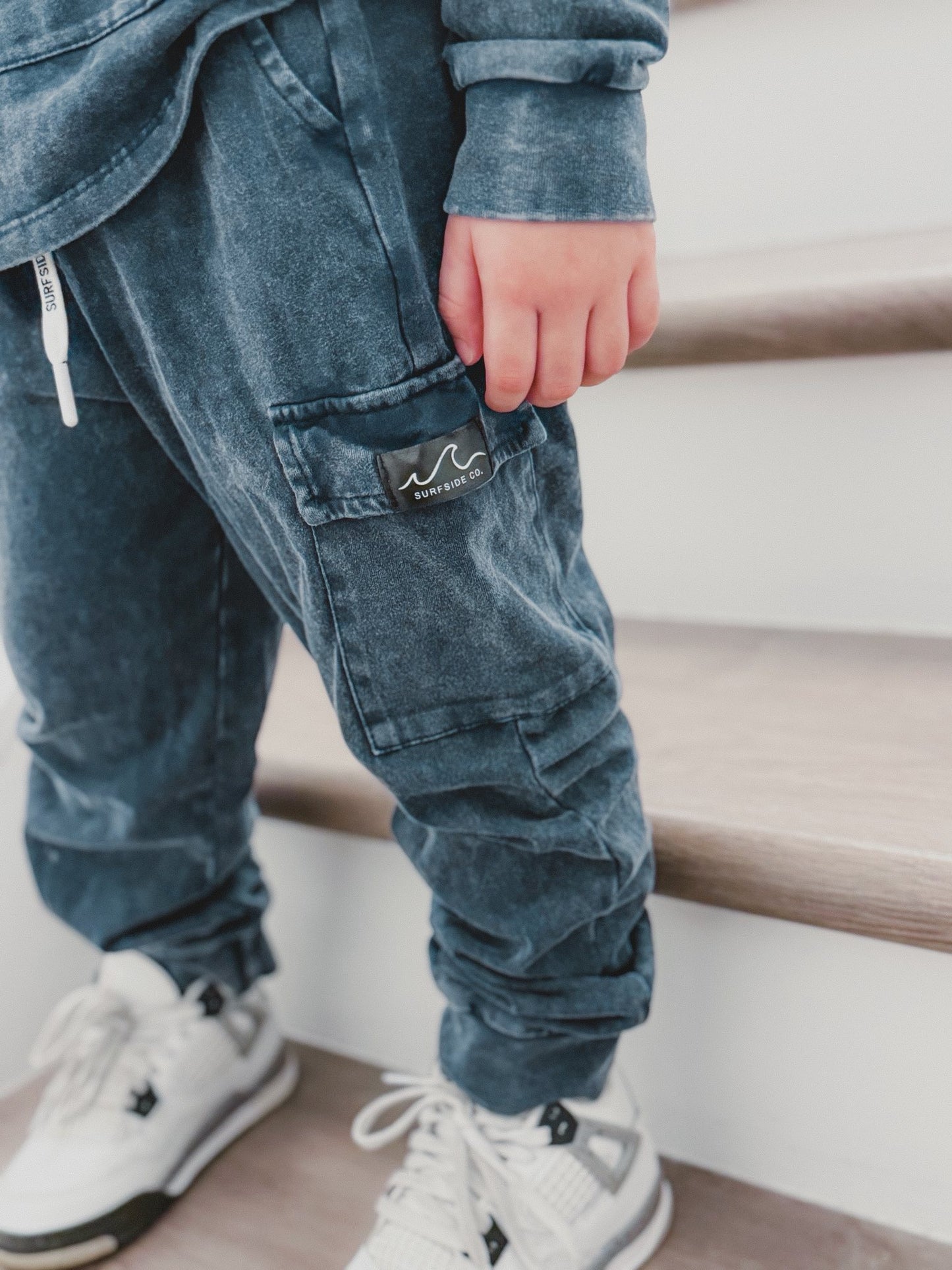 NEW! Navy Acid Wash Cargo Daywear