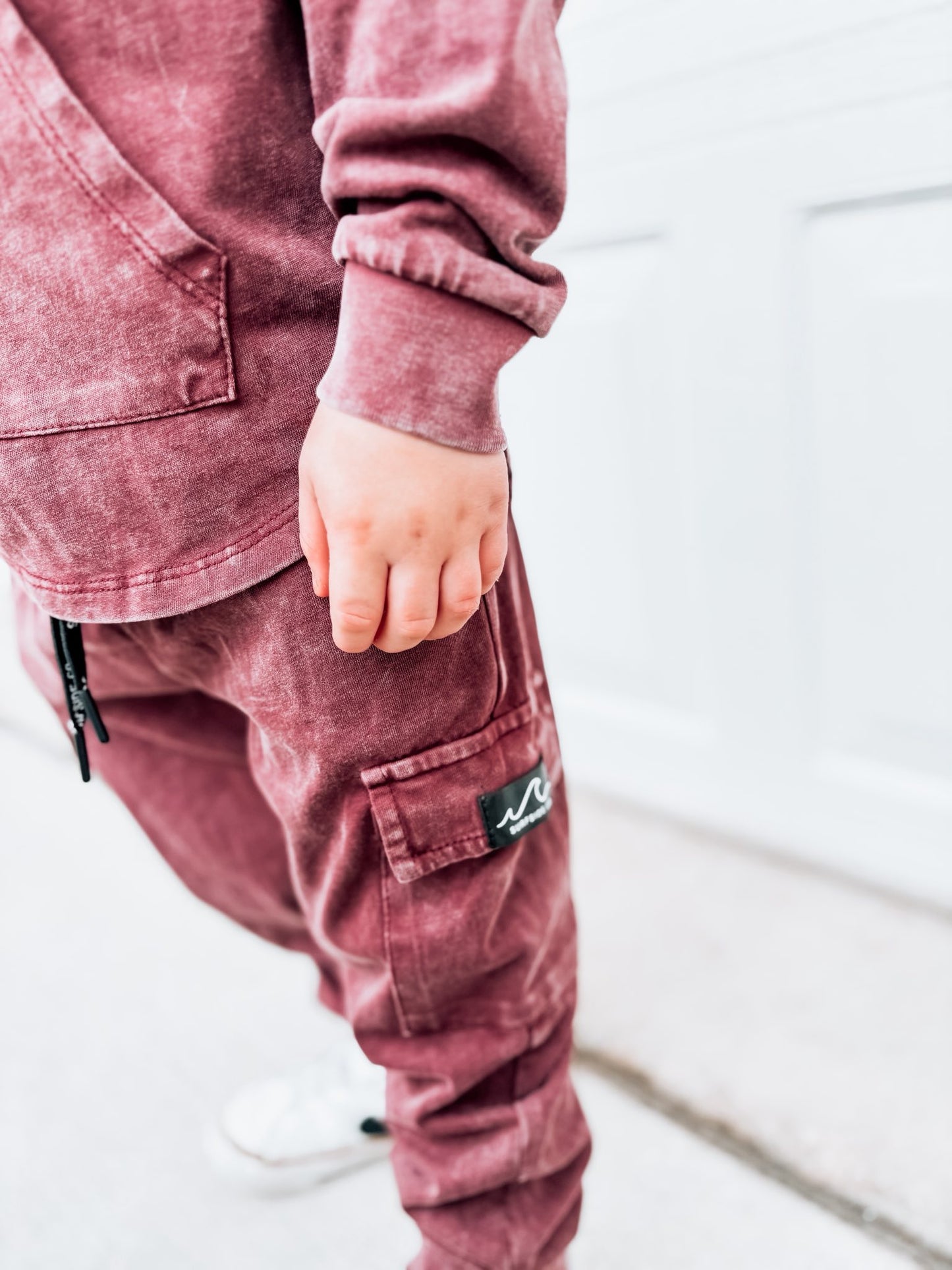 NEW! Burgundy Acid Wash Cargo Daywear
