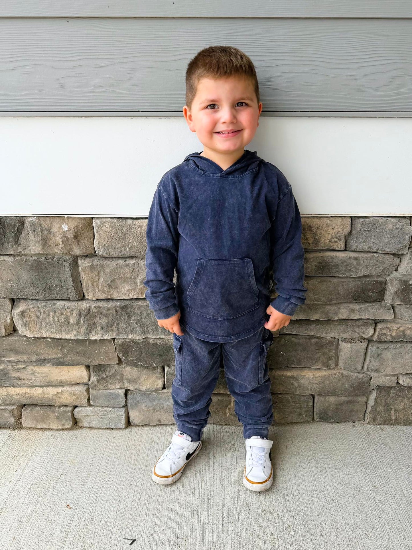 NEW! Navy Acid Wash Cargo Daywear