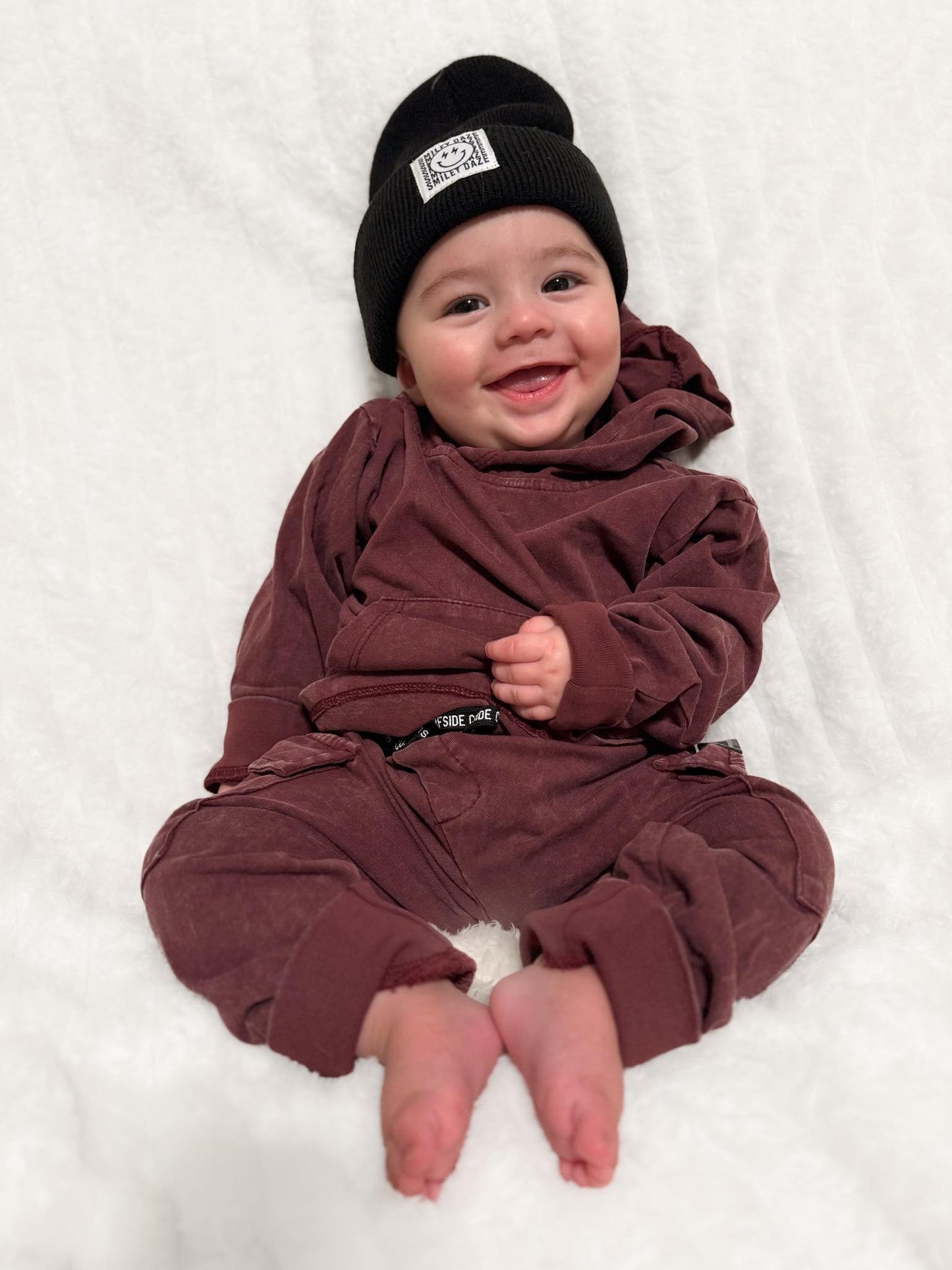 NEW! Burgundy Acid Wash Cargo Daywear