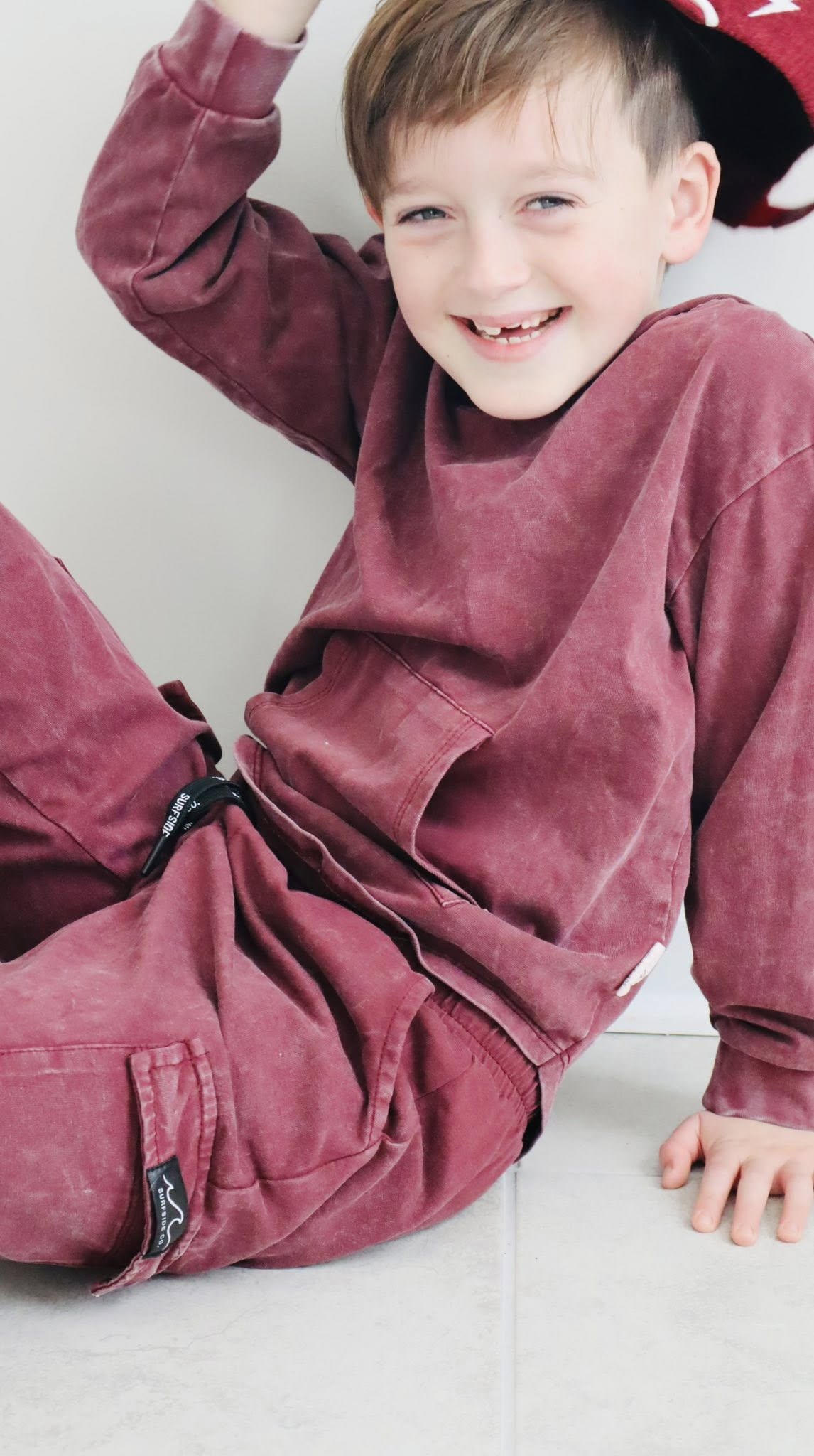 NEW! Burgundy Acid Wash Cargo Daywear