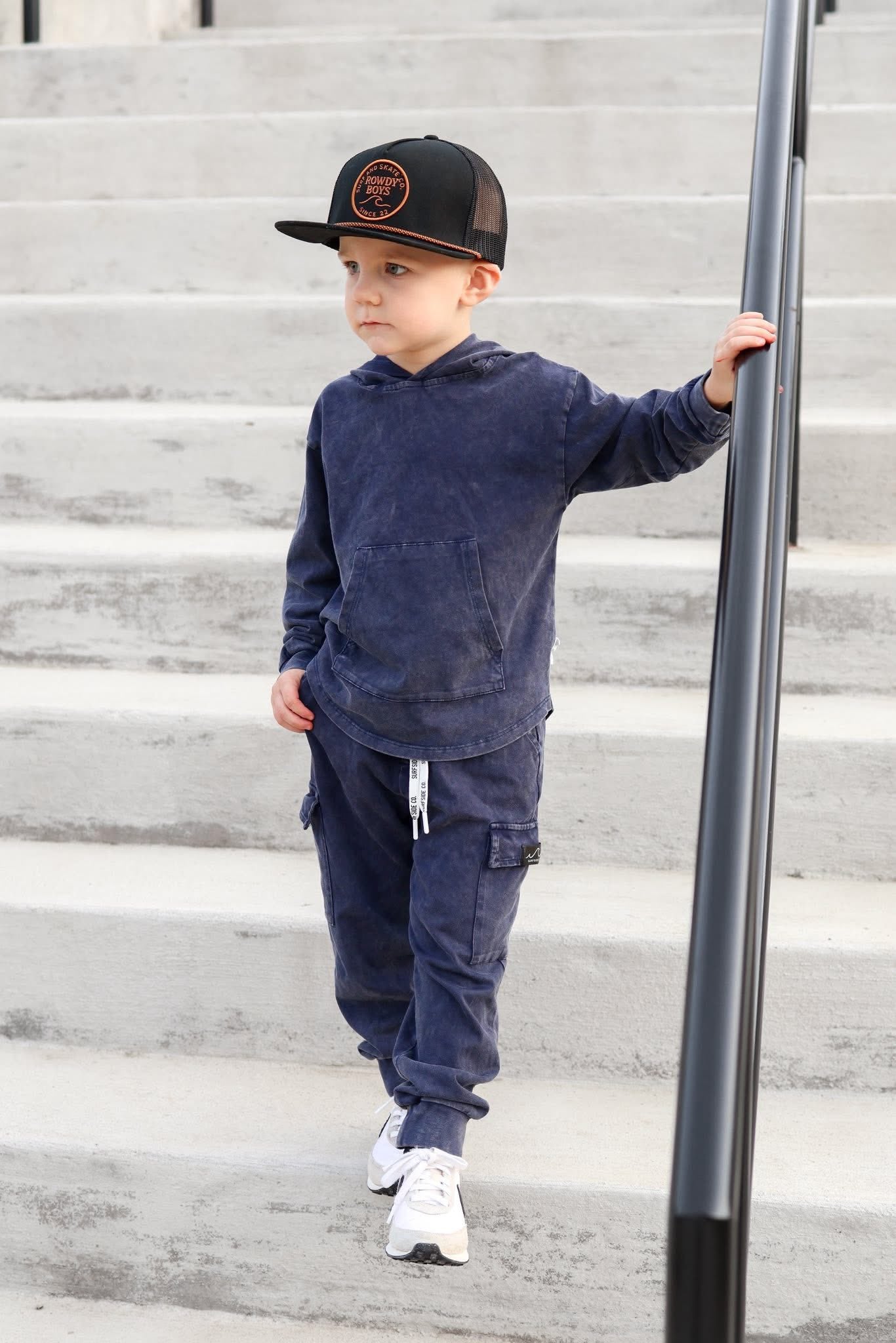 NEW! Navy Acid Wash Cargo Daywear