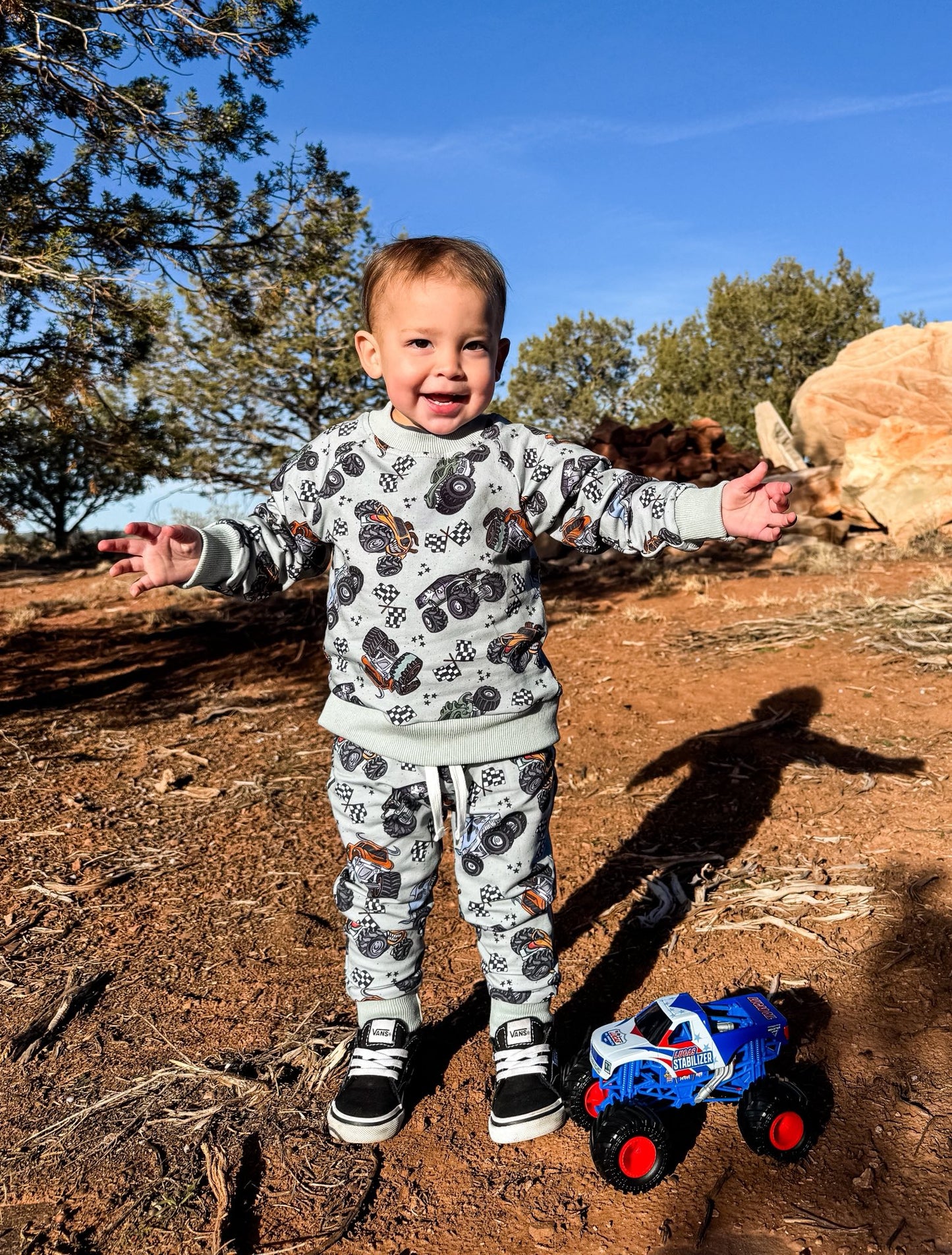 NEW! Olive Monster Jam Daywear Jogger Set