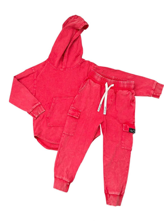 NEW! Red Acid Wash Cargo Daywear