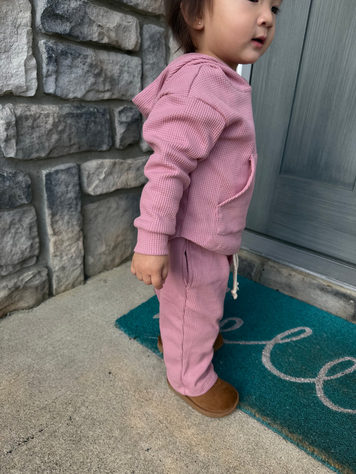 NEW! Pink Straight Leg Waffle Set