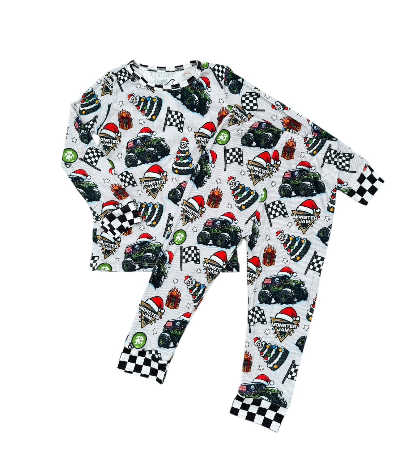NEW! Christmas Monster Jam Bamboo Rib Pajamas