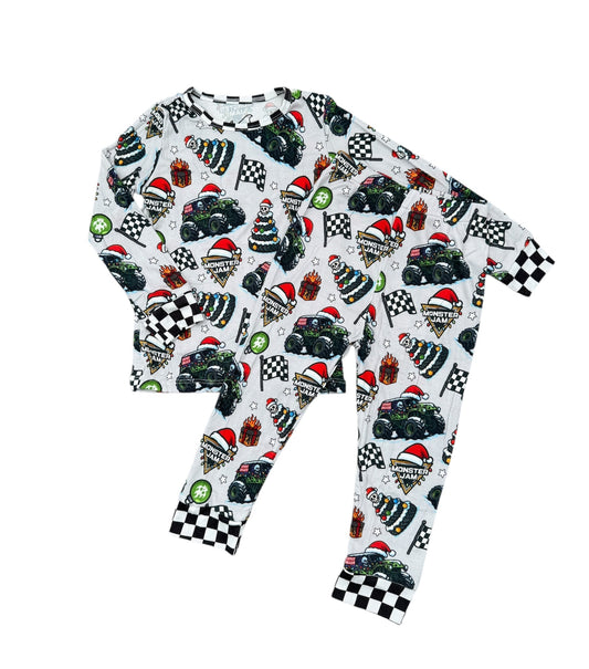 NEW! Christmas Monster Jam Bamboo Rib Pajamas