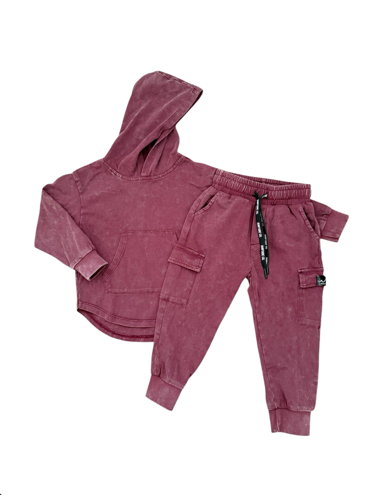 NEW! Burgundy Acid Wash Cargo Daywear