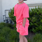 Neon Pink Waffle Lounge Set