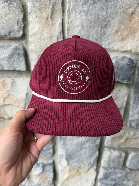 NEW! Wine 'Cool Kids Only' Corduroy Snap Back