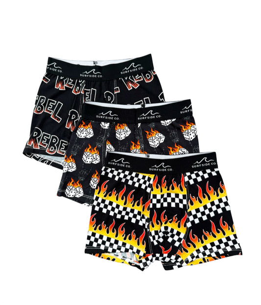 NEW! Flame- 3 pack Boxers