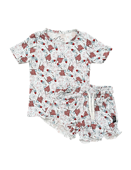 NEW! Girly USA Ruffle Bamboo Lounge Set