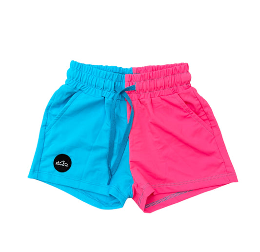NEW! Two Tone  Seaside (Neon Blue)/Neon Pink Elevated Hybrid Swim
