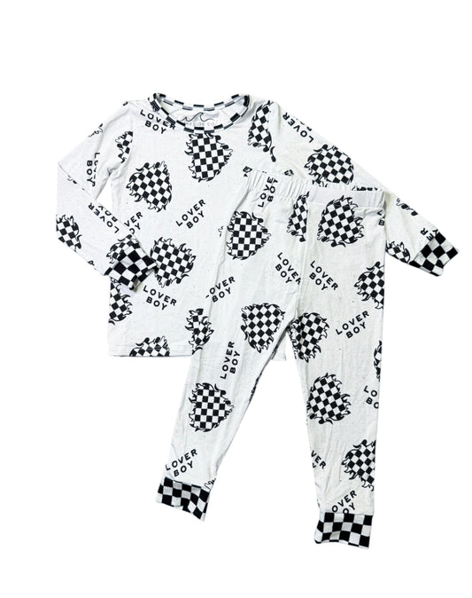 NEW! Valentines Checkered Lover Boy Bamboo PJ