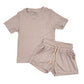 NEW! Tan Ribbed Bamboo Lounge Set